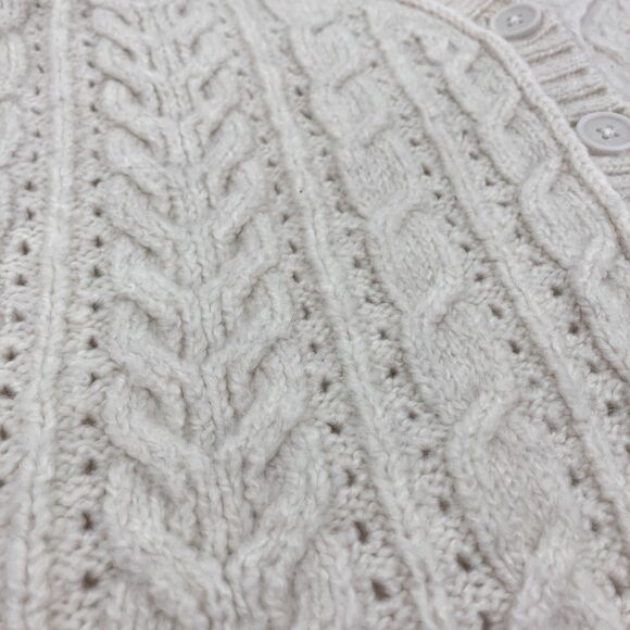 American Eagle Ivory Chunky Cable Knit Cardigan Sweater sz M Rory Gilmore - Picture 6 of 10